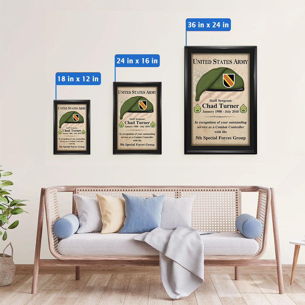 Custom Beret Military Poster Canvas For Veterans Wall Art Home Decor K1702
