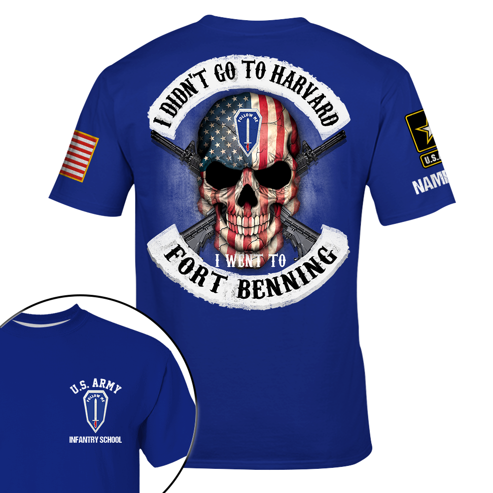 I Didn't Go To Harvard I Went To Military Base Skull Veteran Personalized All Over Print Shirt Gift For Soldier K1702