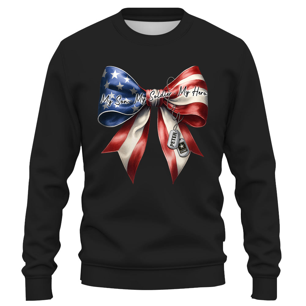 My Son My Soldier My Hero Proud Army Mom Personalized Shirt For Military Mom Family Member K1702 Trhn