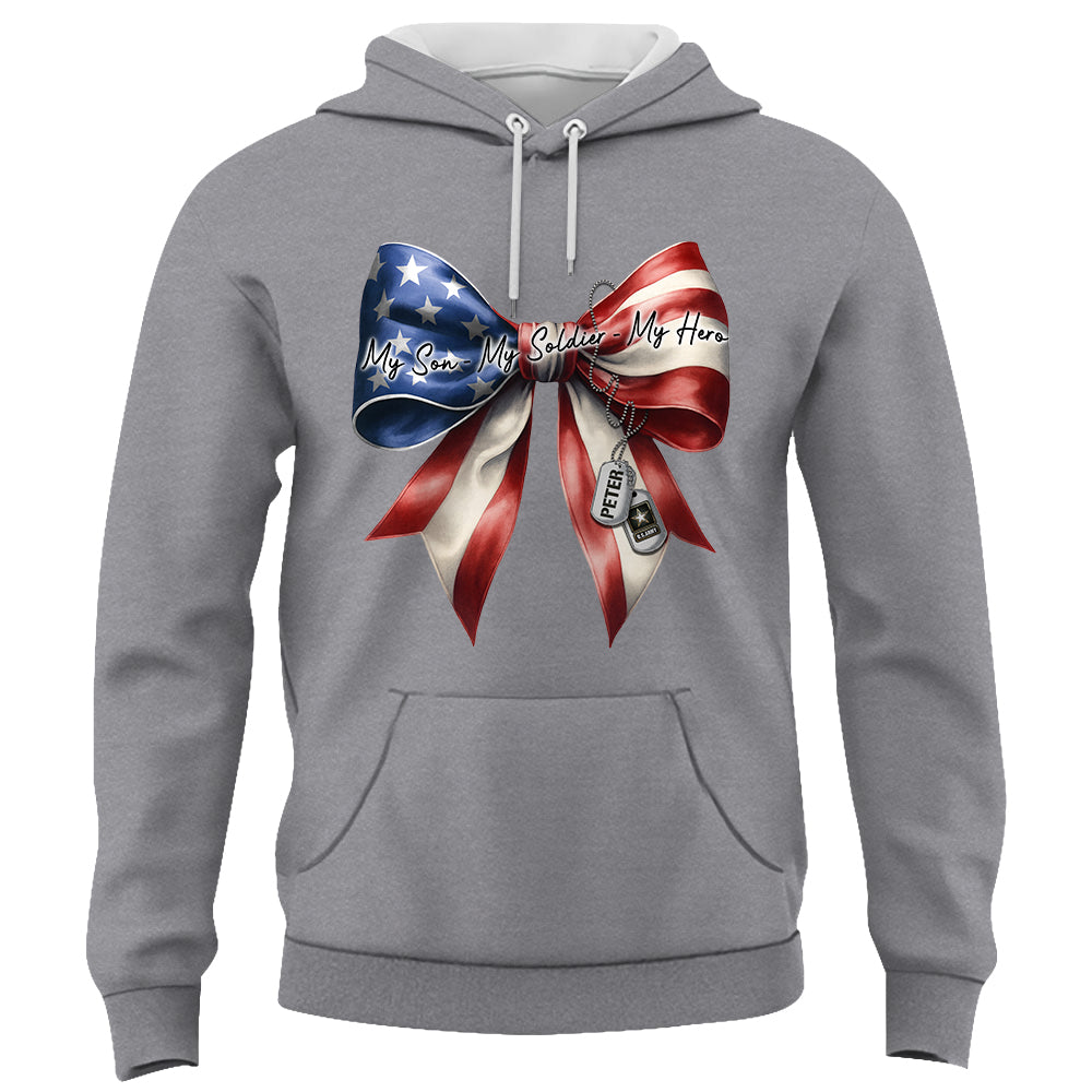 My Son My Soldier My Hero Proud Army Mom Personalized Shirt For Military Mom Family Member K1702 Trhn