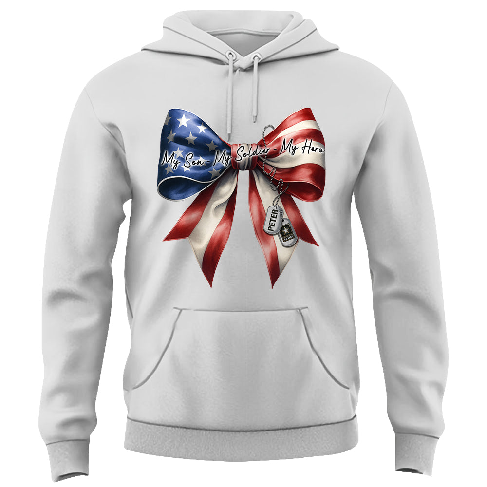 My Son My Soldier My Hero Proud Army Mom Personalized Shirt For Military Mom Family Member K1702 Trhn