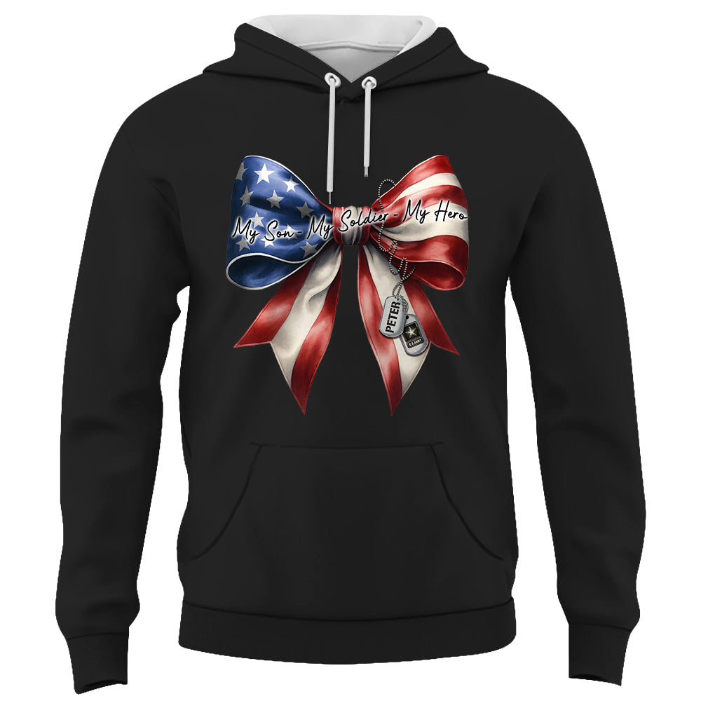 My Son My Soldier My Hero Proud Army Mom Personalized Shirt For Military Mom Family Member K1702 Trhn