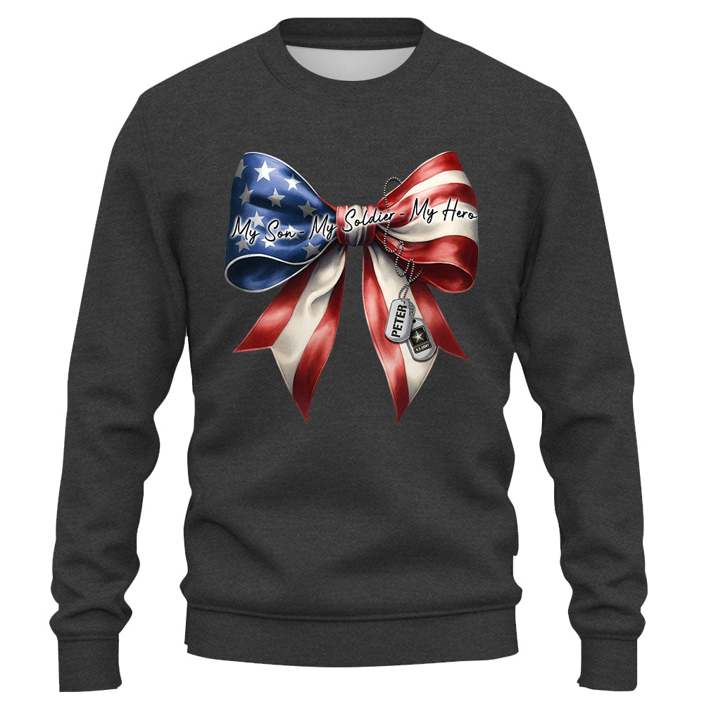 My Son My Soldier My Hero Proud Army Mom Personalized Shirt For Military Mom Family Member K1702 Trhn