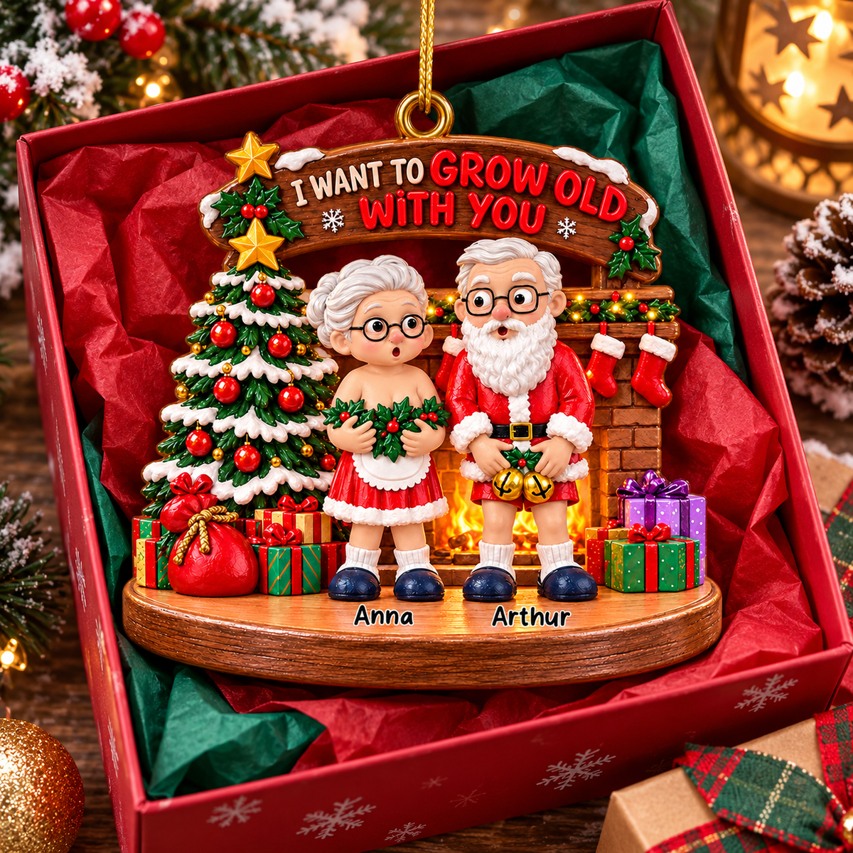 I Want To Grow Old With You - Personalized Couple Ornament New VH01