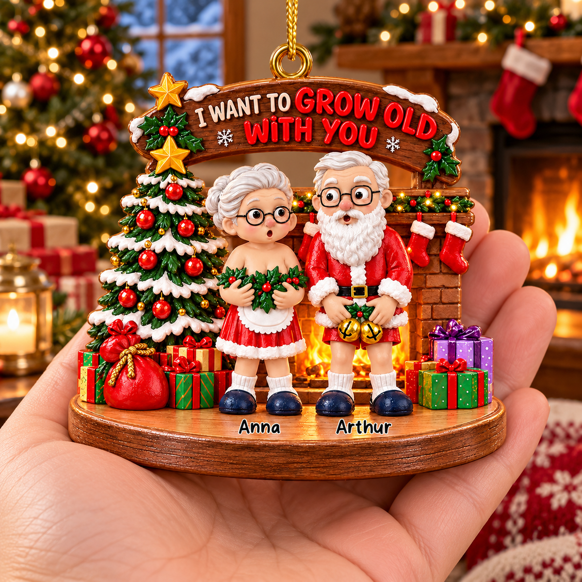 I Want To Grow Old With You - Personalized Couple Ornament New VH01