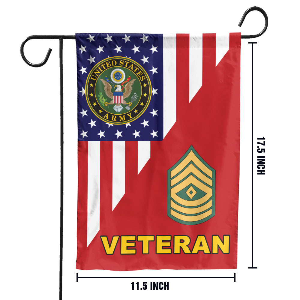 Custom Veteran Garden US Flag Military Custom Division Rank Insignia Gift For Veteran K1702 Trhn