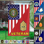 Custom Veteran Garden US Flag Military Custom Division Rank Insignia Gift For Veteran K1702 Trhn