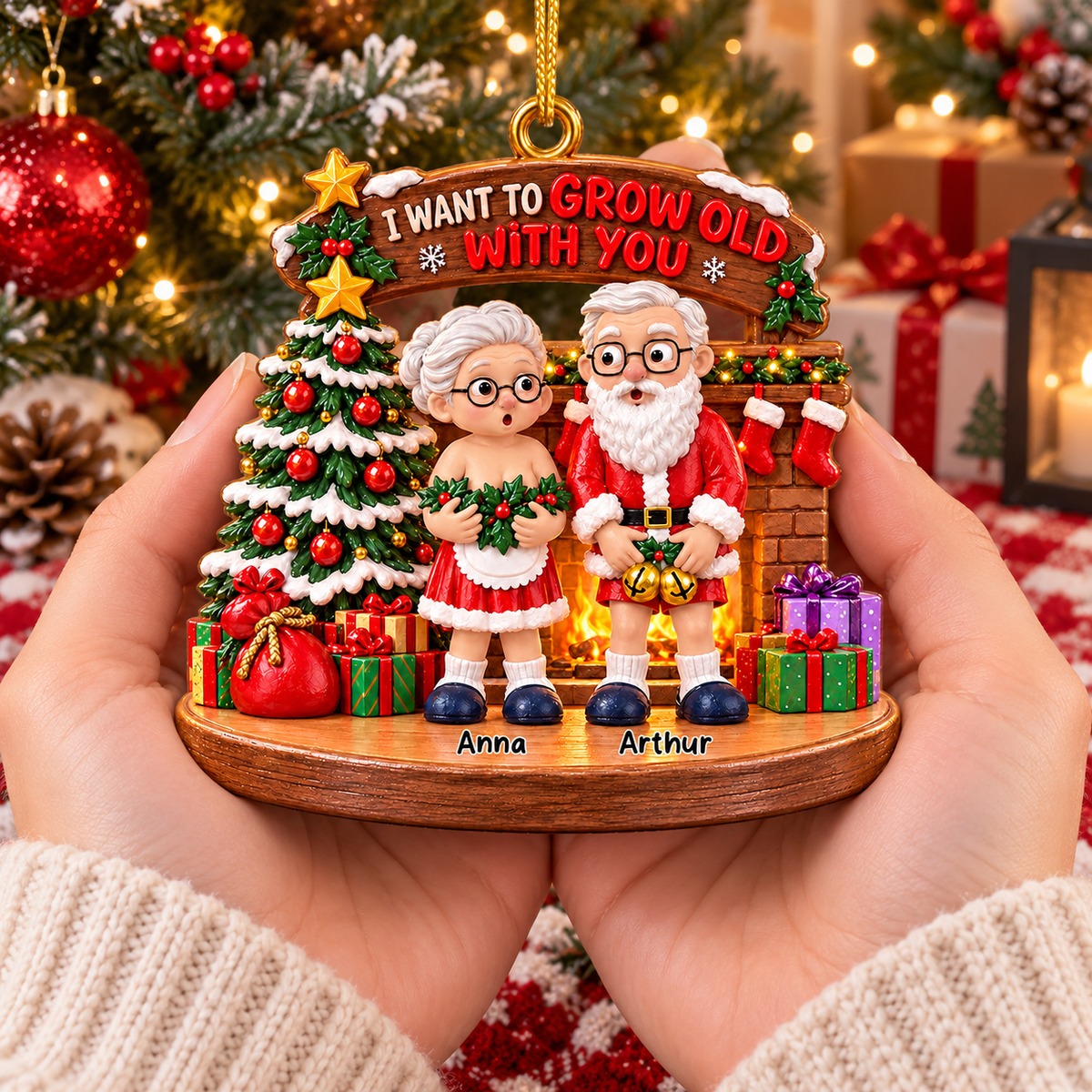 I Want To Grow Old With You - Personalized Couple Ornament New VH01