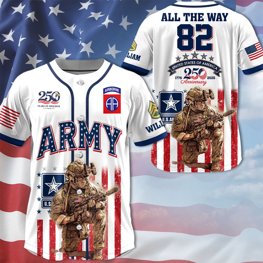 Custom Veteran Gift America 250 Years Anniversary Jersey Custom Art Military K1702 MT2