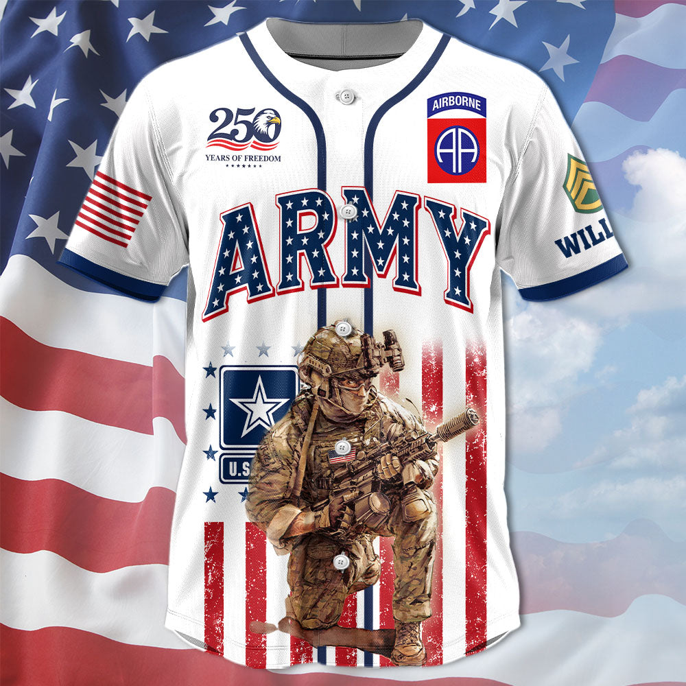 Custom Veteran Gift America 250 Years Anniversary Jersey Custom Art Military K1702 MT2
