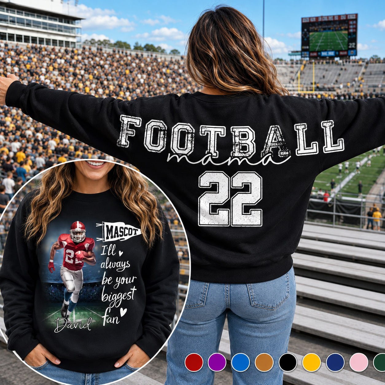 Football Mama - Personalized Shirt For Football Lover - Custom Photo Football Player NA04 VH01