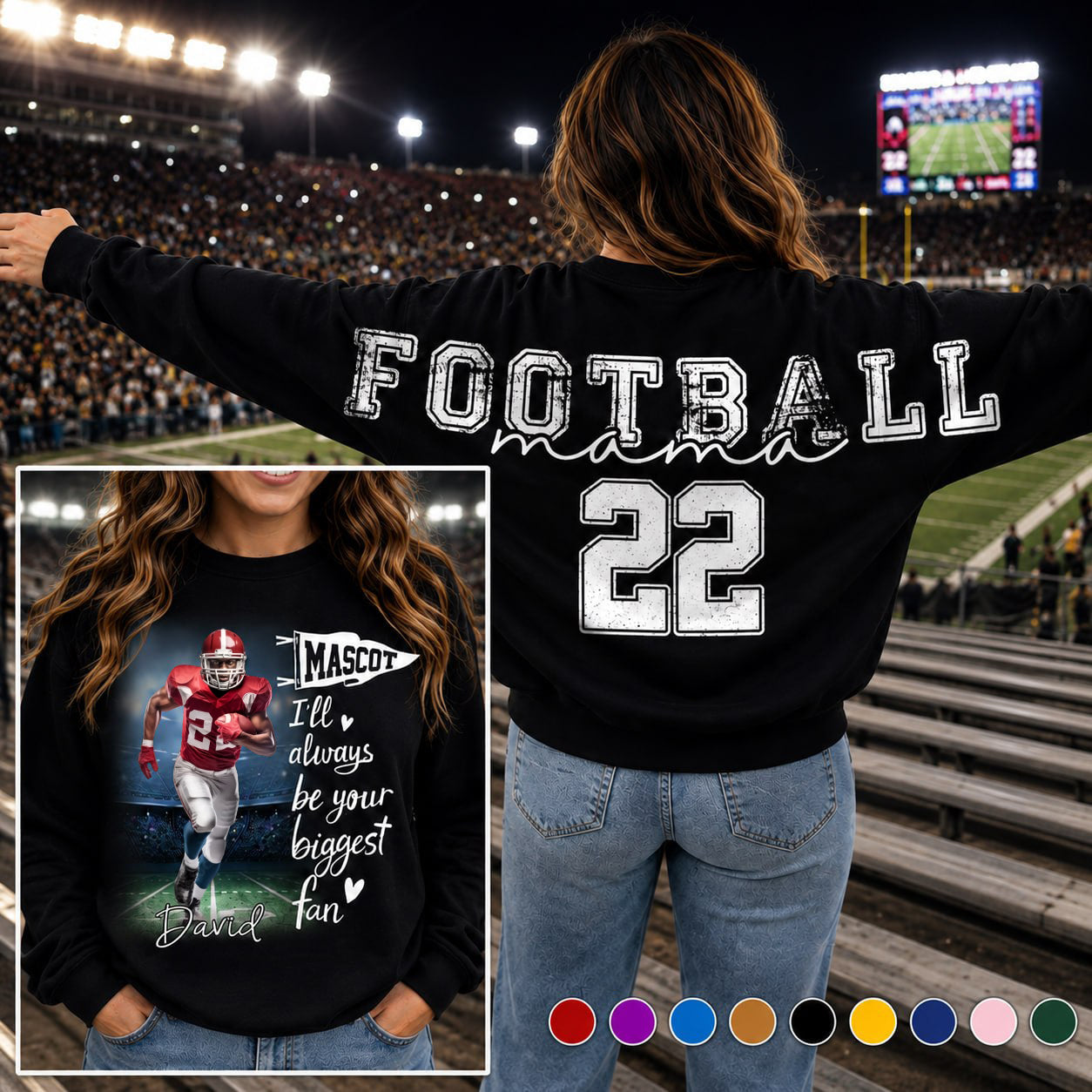 Football Mama - Personalized Shirt For Football Lover - Custom Photo Football Player NA04 VH01