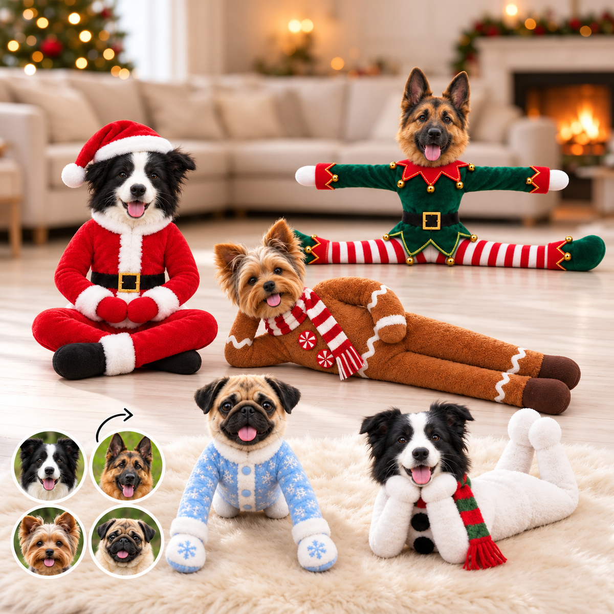 My Merry Pup, Personalized Photo Pet Squishy Toy Poseable Plush Doll, Funny Gift For Dog Mom, Dad, Cat Lover T1807 Hv01 TL06