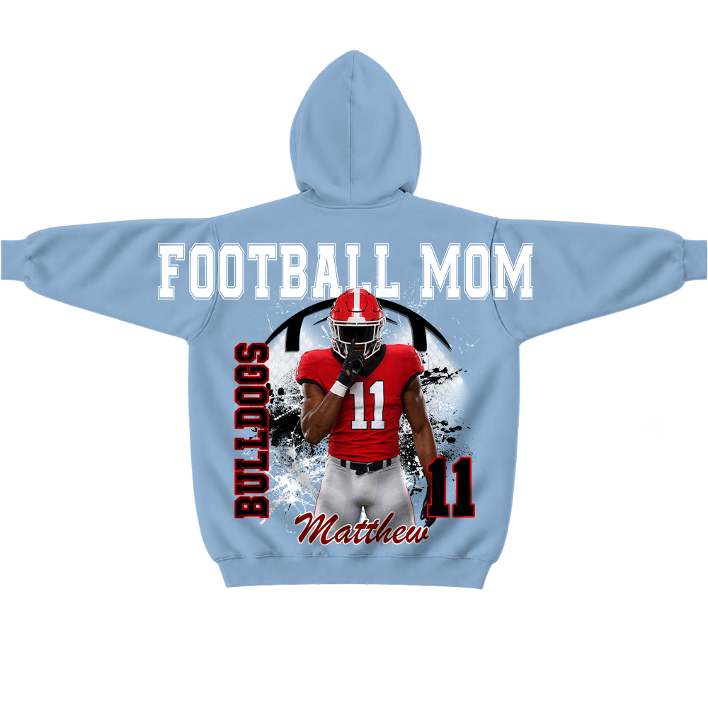 Custom Football Mama Sweatshirt, Sports Mama Hoodie, Large Back Graphic Team Name L0411 TH23