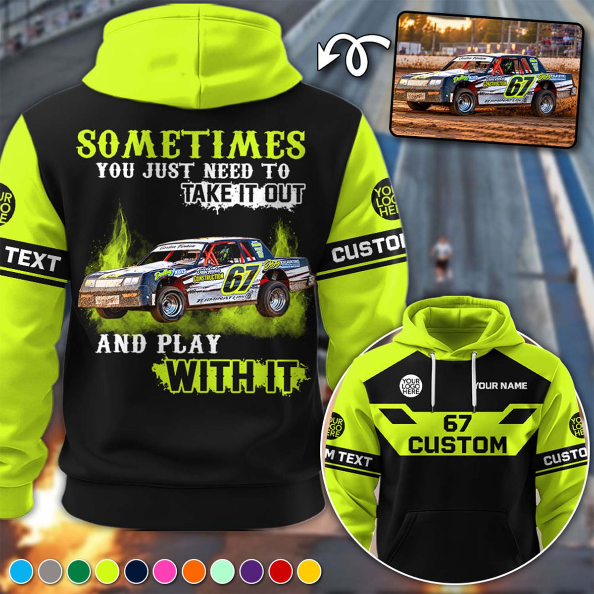 Take It Out & Play - Personalized Dirt Track Racing Photo All Over Print Shirts - Gift For Racing Fans A2110 Pt99 KL07