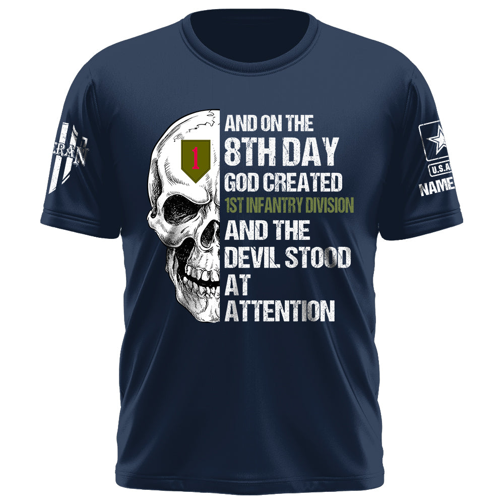 Personalized Shirt And On The 8Th Day God Created Soldiers and The Devil Stood At Attention Gift For Veteran K1702 Trhn