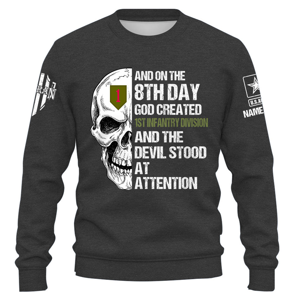 Personalized Shirt And On The 8Th Day God Created Soldiers and The Devil Stood At Attention Gift For Veteran K1702 Trhn
