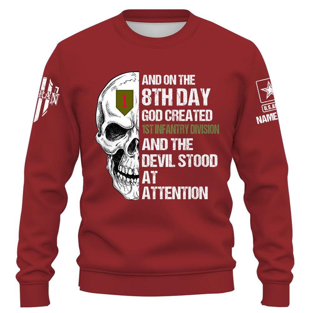 Personalized Shirt And On The 8Th Day God Created Soldiers and The Devil Stood At Attention Gift For Veteran K1702 Trhn