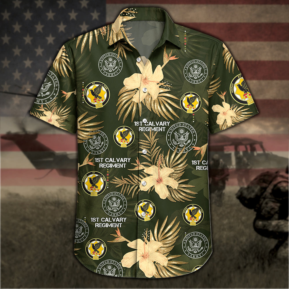 Personalized Hawaiian Shirt Custom Military Division Gift For Veterans Custom All Branches Hawaiian Shirt Gift K1702 MT2