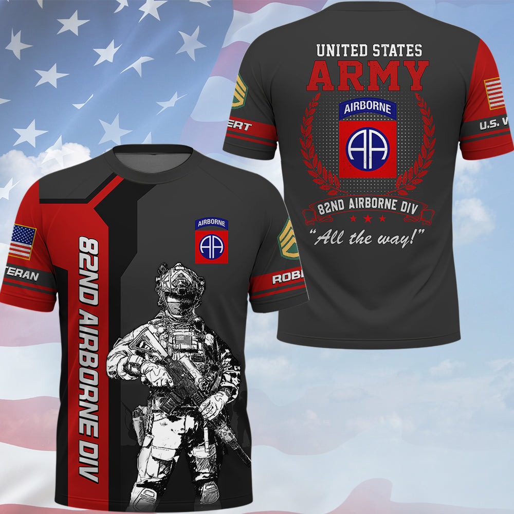 Custom Shirt Veteran All Over Print Shirt Custom Military Patches Available All Military Branches Gift For Veteran K1702 MT2