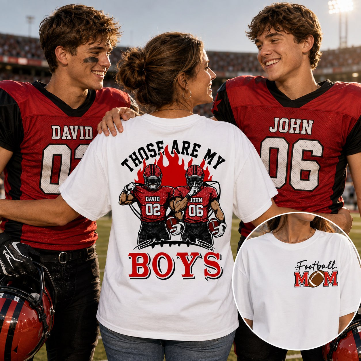 Personalized Those Are My Boys Shirt, Custom Football Mom Shirt, Gift For Sports Lovers T1807 VH01