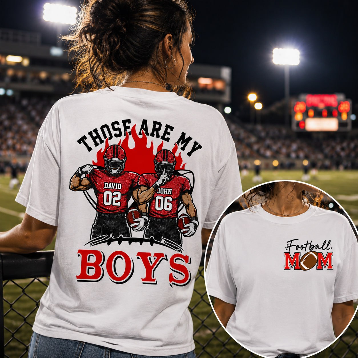 Personalized Those Are My Boys Shirt, Custom Football Mom Shirt, Gift For Sports Lovers T1807 VH01