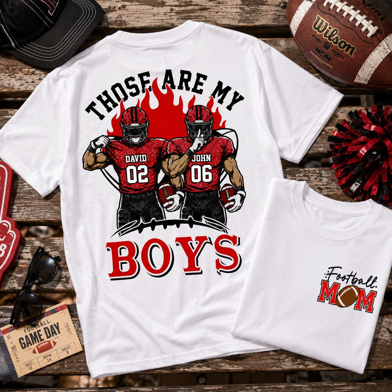 Personalized Those Are My Boys Shirt, Custom Football Mom Shirt, Gift For Sports Lovers T1807 VH01