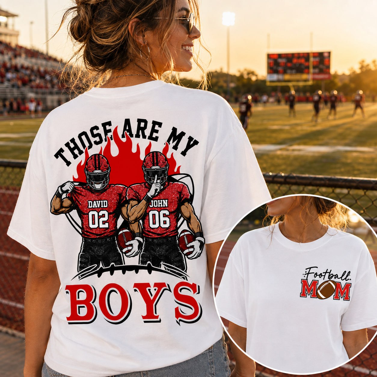 Personalized Those Are My Boys Shirt, Custom Football Mom Shirt, Gift For Sports Lovers T1807 VH01