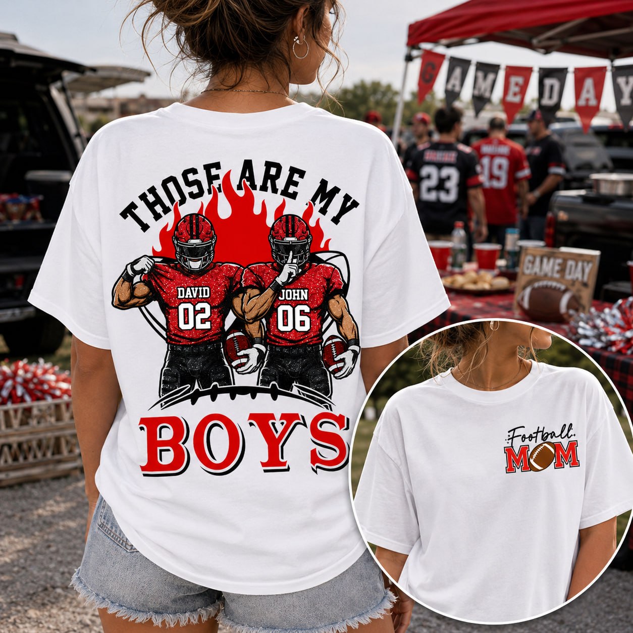 Personalized Those Are My Boys Shirt, Custom Football Mom Shirt, Gift For Sports Lovers T1807 VH01