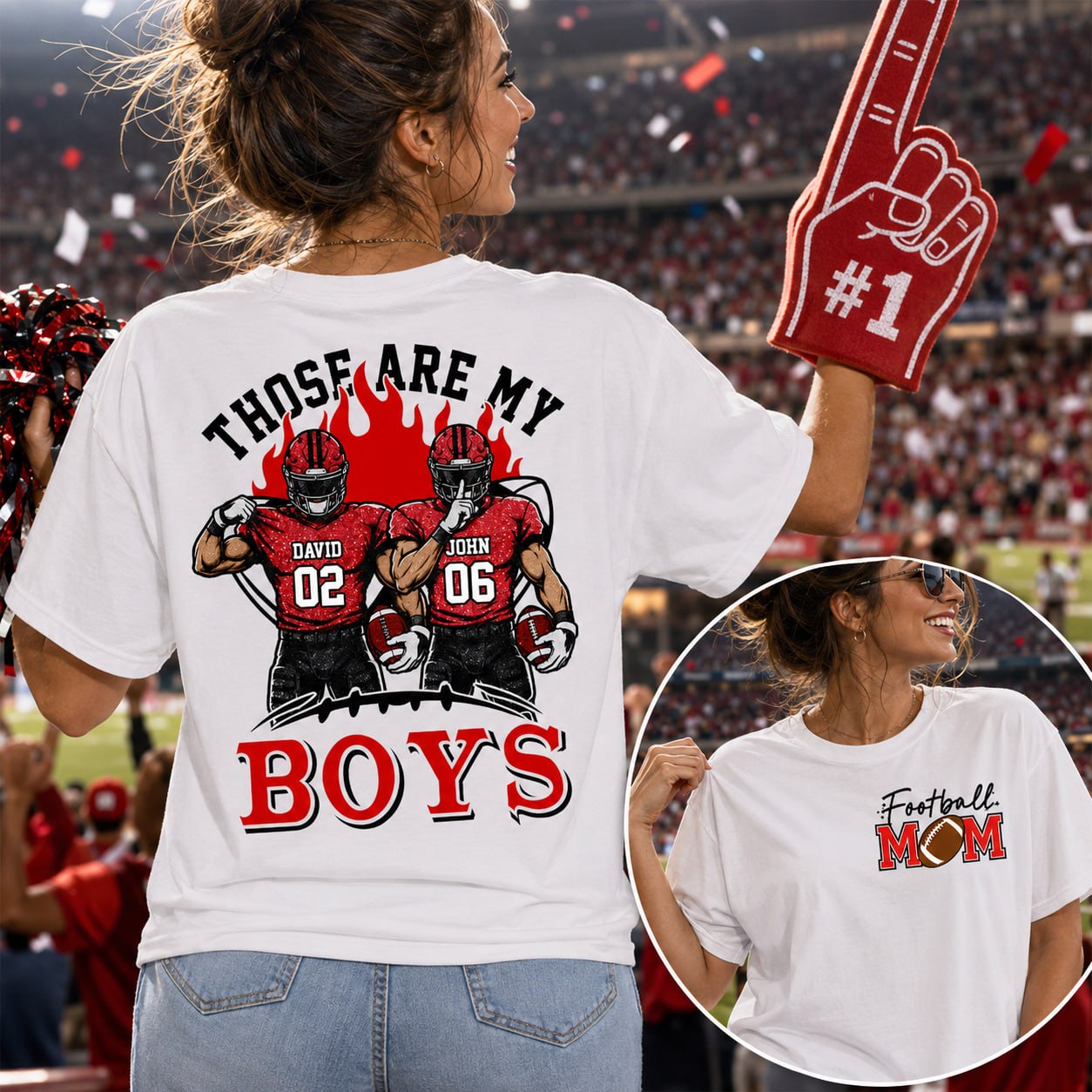 Personalized Those Are My Boys Shirt, Custom Football Mom Shirt, Gift For Sports Lovers T1807 VH01