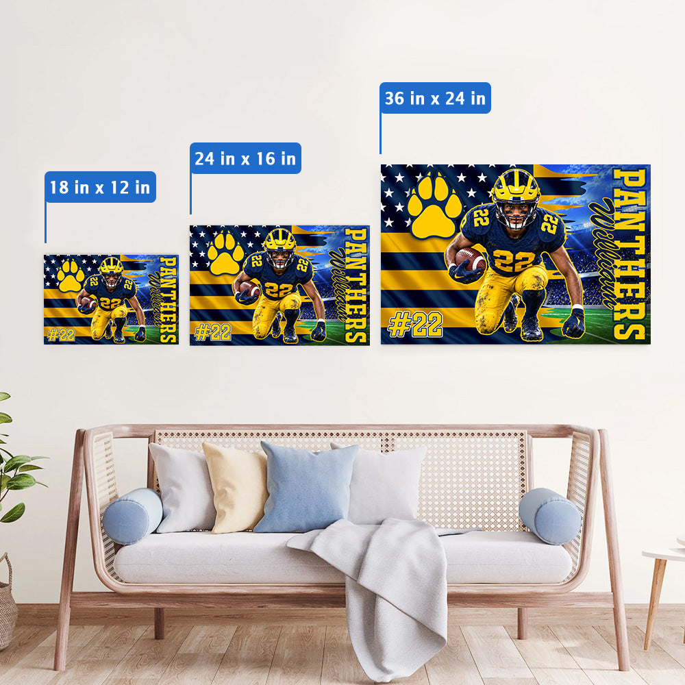 Custom Photo Football Game Day Football Poster And Canvas Gift For Football Lovers - Personalized Gift For Football Player K1702 MT2