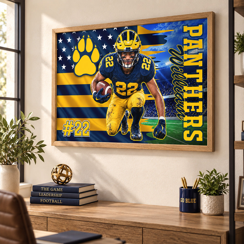 Custom Photo Football Game Day Football Poster And Canvas Gift For Football Lovers - Personalized Gift For Football Player K1702 MT2