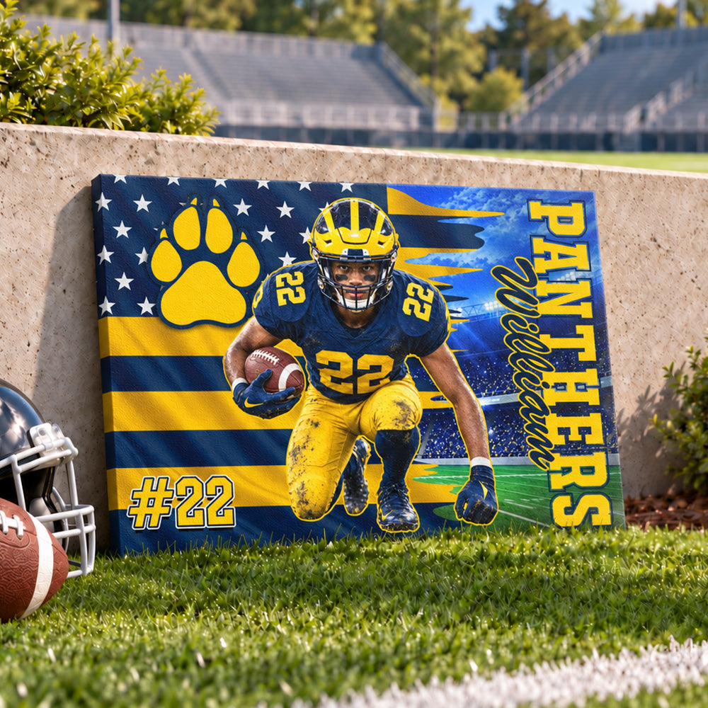 Custom Photo Football Game Day Football Poster And Canvas Gift For Football Lovers - Personalized Gift For Football Player K1702 MT2