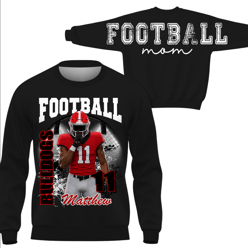 Custom Football Mom Sweatshirt,   Game Day Football Mom, Sports Mom Gift L0411 Hv01