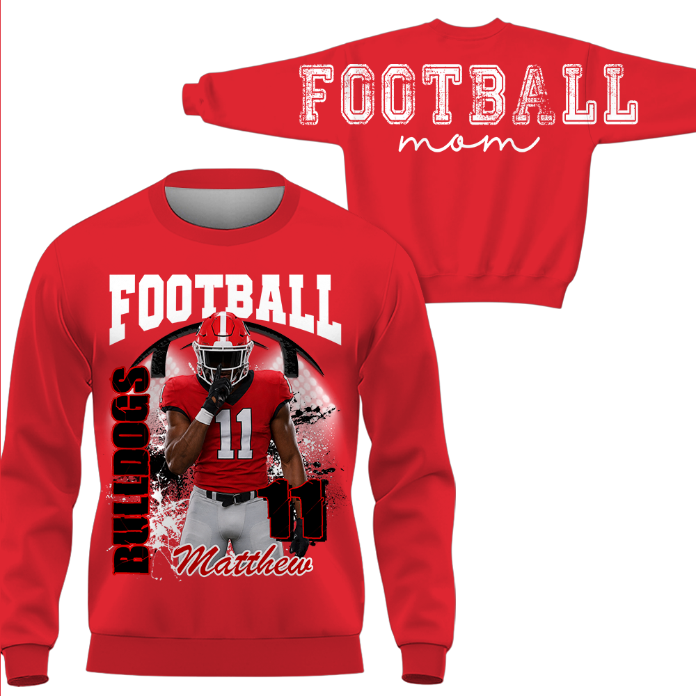 Custom Football Mom Sweatshirt,   Game Day Football Mom, Sports Mom Gift L0411 Hv01