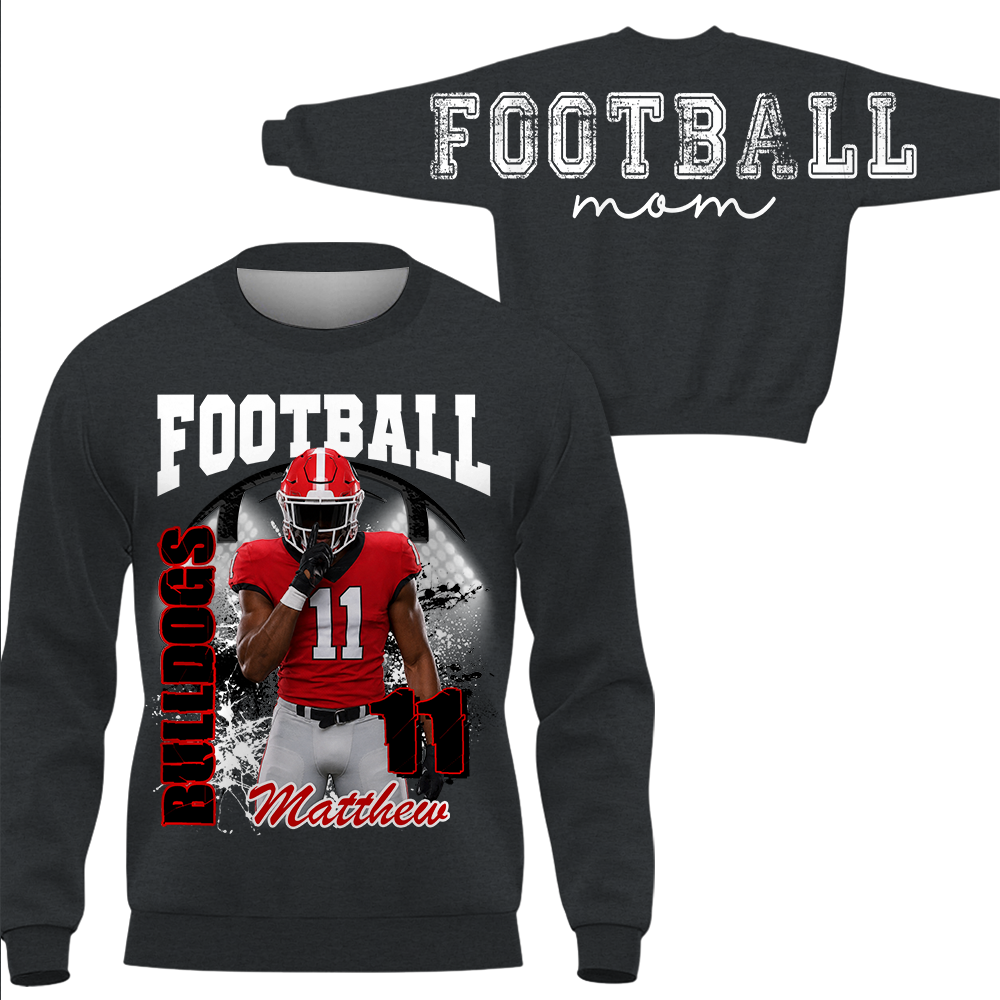 Custom Football Mom Sweatshirt,   Game Day Football Mom, Sports Mom Gift L0411 Hv01