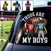 Personalized Those Are My Kids Football Car Decal, Custom Football Player Name & Number Sticker, Gift for Sports Moms and Dads T1807 T24