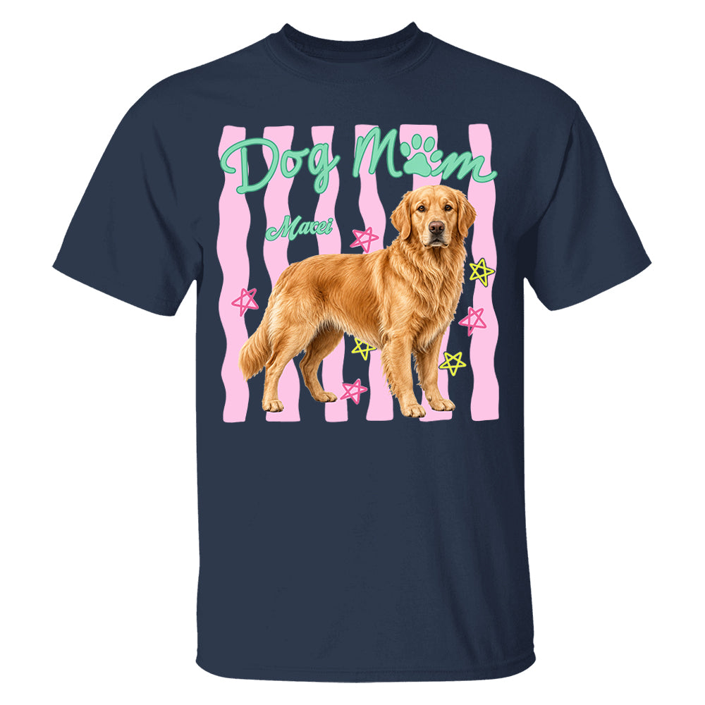 Personalized Dog Mom Shirt, Everyday Striped Shirt, Preppy Dog Mama, Gift For Dog Lover T1807 Pt99