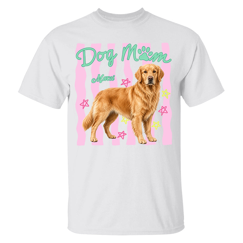 Personalized Dog Mom Shirt, Everyday Striped Shirt, Preppy Dog Mama, Gift For Dog Lover T1807 Pt99