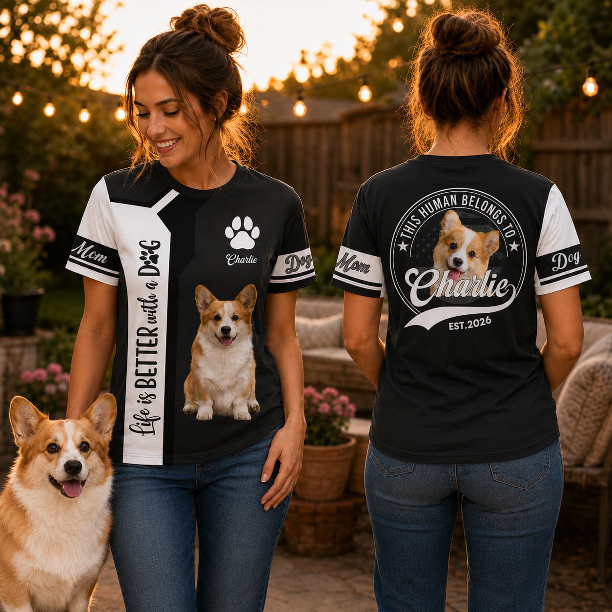 Life Is Better With A Dog, Welsh Corgi, Personalized Dog Mom Dog Dad Shirt, Gift For Dog Lover T1807 T24