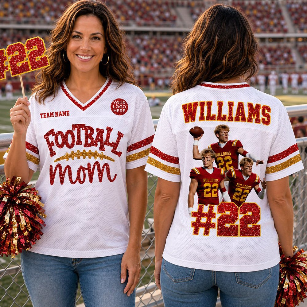 Football Mom Jersey - Personalized Shirt For Football Family Custom Photo Player NA04 T24