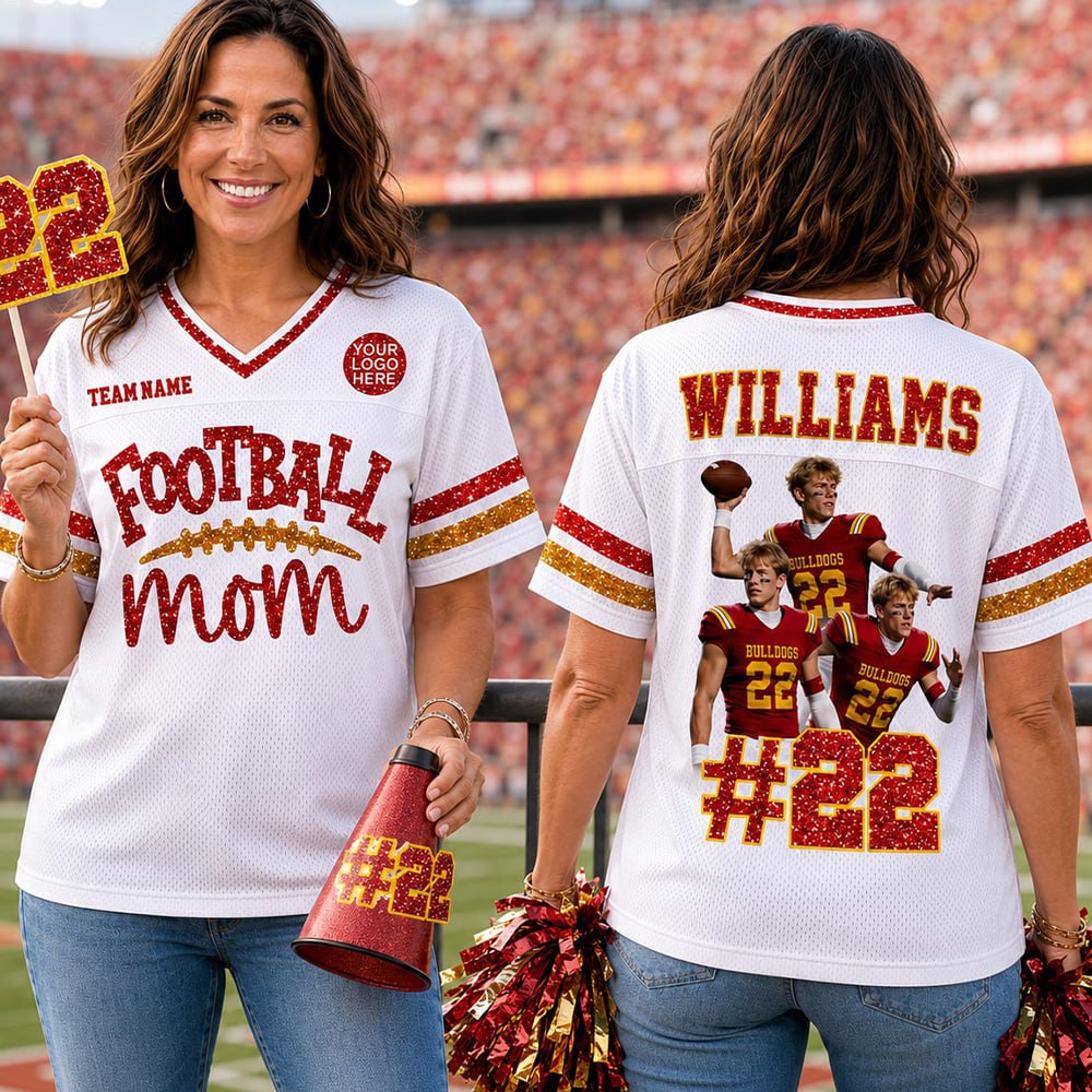 Football Mom Jersey - Personalized Shirt For Football Family Custom Photo Player NA04 T24