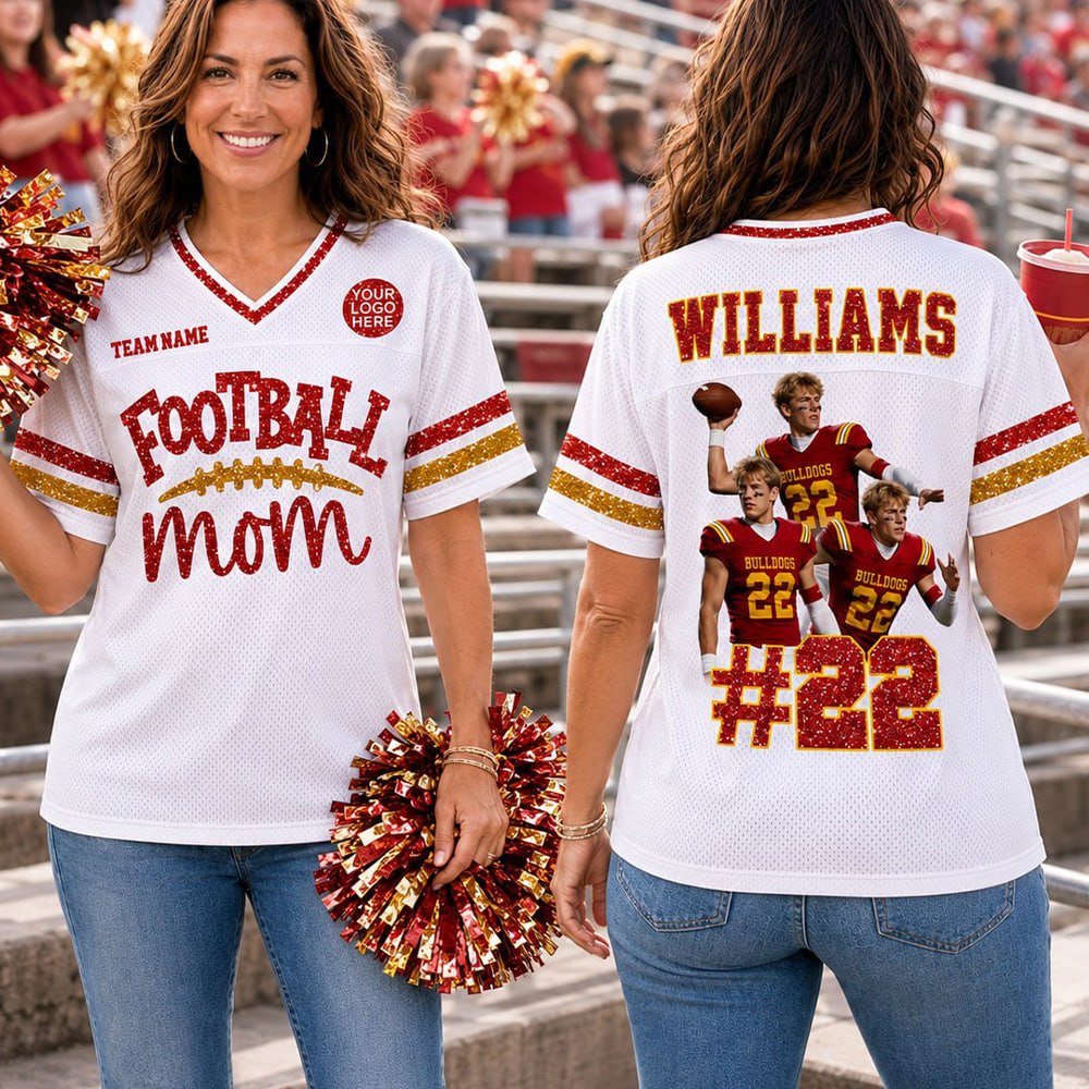 Football Mom Jersey - Personalized Shirt For Football Family Custom Photo Player NA04 T24