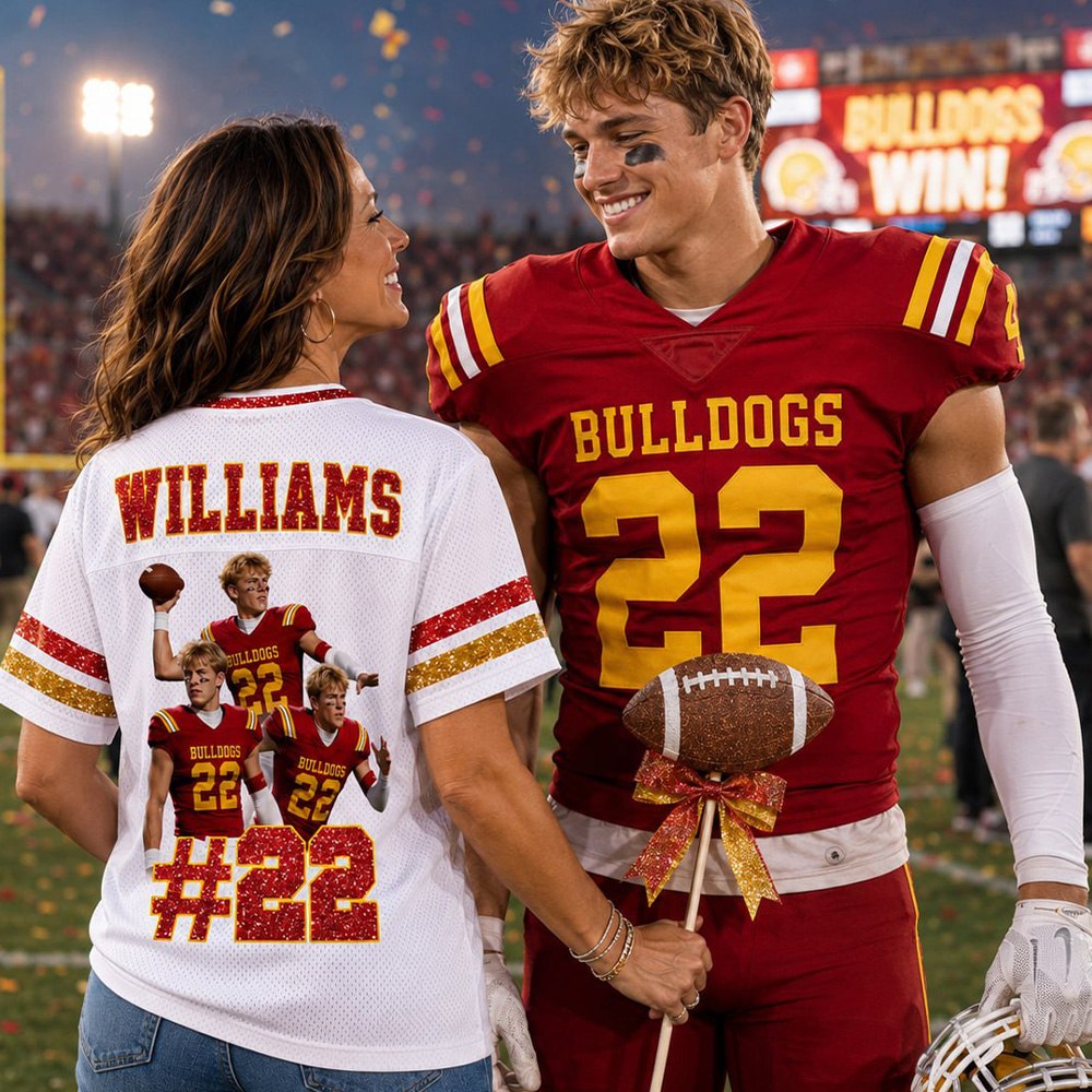 Football Mom Jersey - Personalized Shirt For Football Family Custom Photo Player NA04 T24