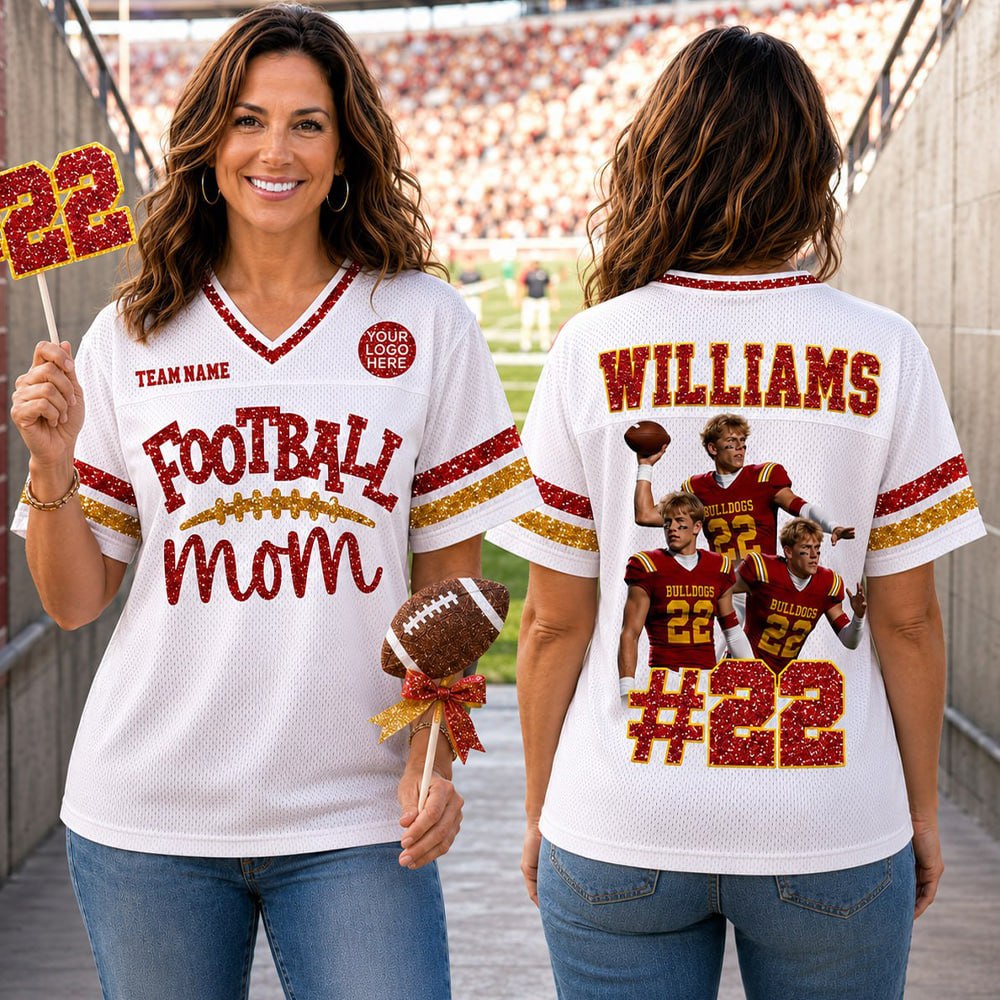Football Mom Jersey - Personalized Shirt For Football Family Custom Photo Player NA04 T24