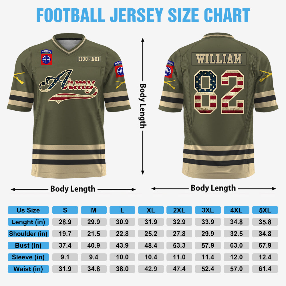 Personalized  USA Flag Jersey Football Military Shirt Gift For Veteran Soldier K1702 Trhn