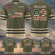 Personalized  USA Flag Jersey Football Military Shirt Gift For Veteran Soldier K1702 Trhn