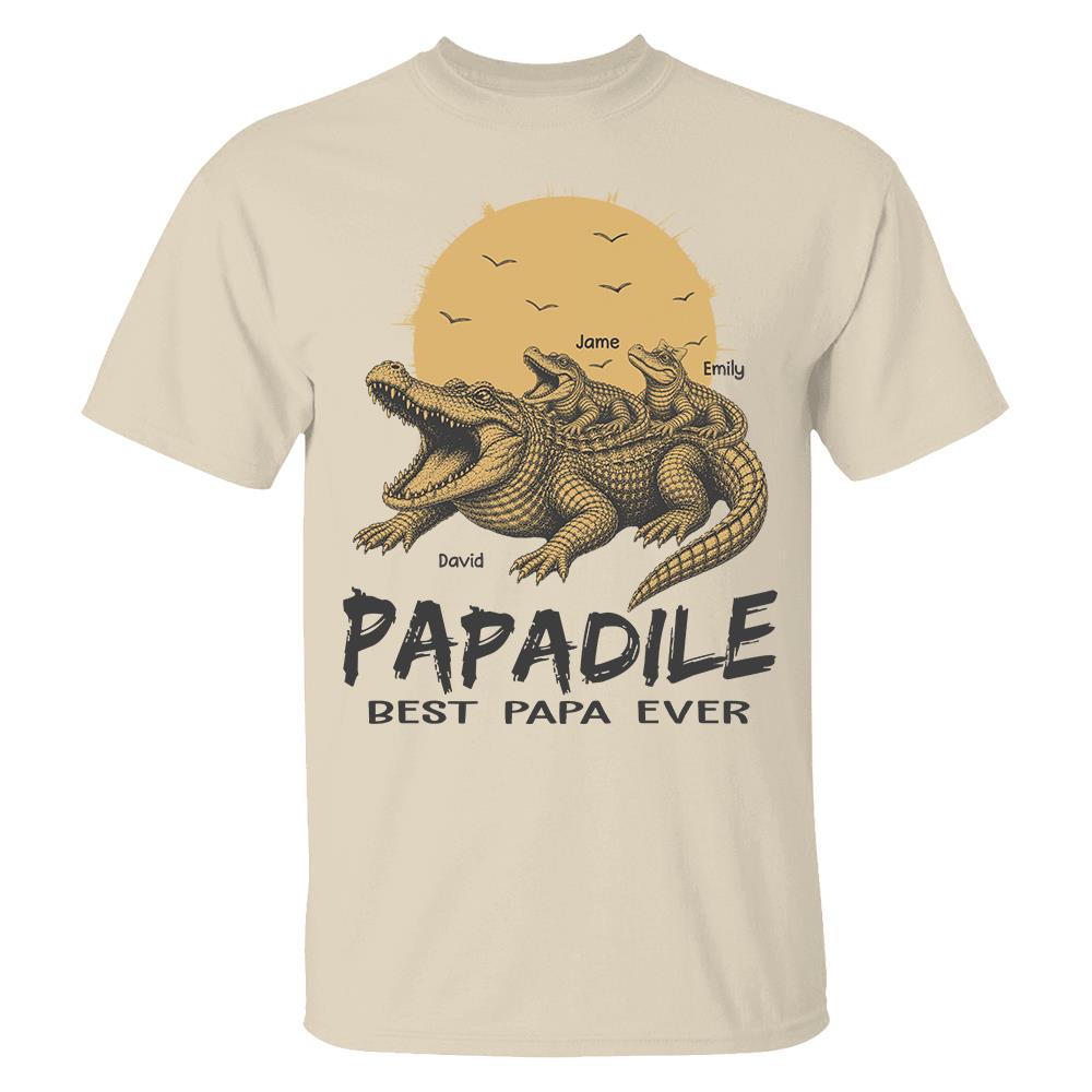 Custom Papadile Crocodile Papa Shirt, Alligator Dad Gift L0411 Hv01
