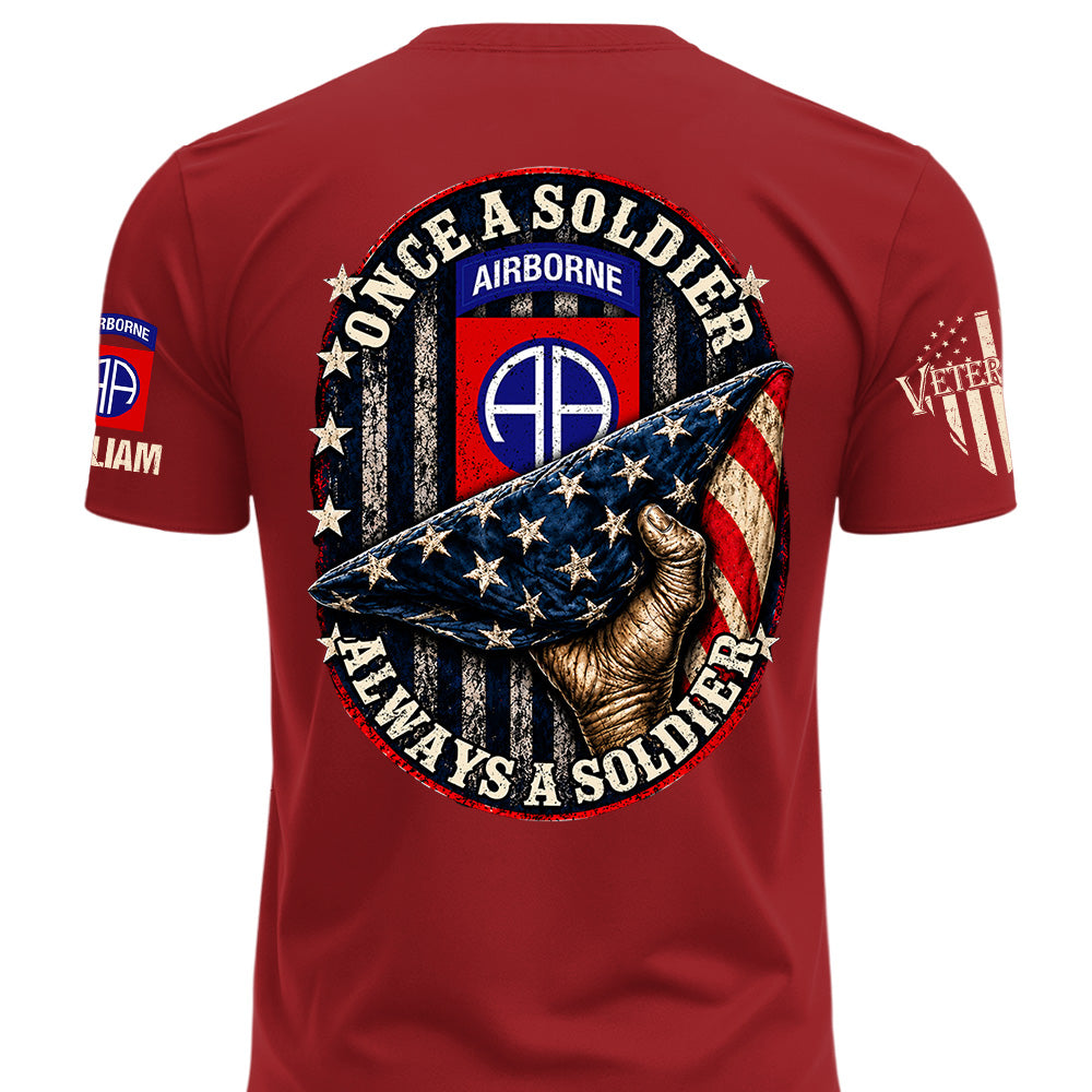 Custom Veteran Shirt Once Soldier Always Soldier Gift For Veterans Available All Military Branches K1702 MT2 KL07