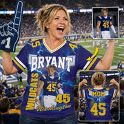 Custom Football Mom Jersey Shirt, Personalized Player Photo Name Number Tee, Football Mom Gift Na02 T24